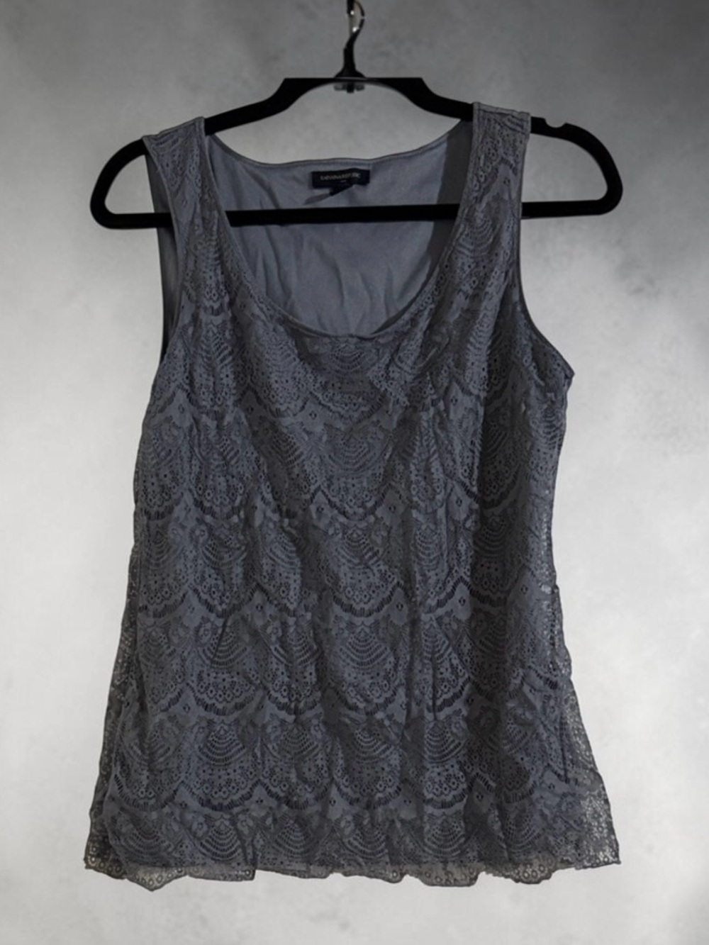 Banana Republic Gray/Blue Lace Tank Top